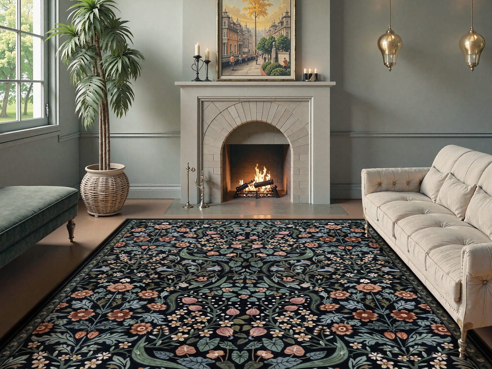 Vibrant Blossom Floral Rug