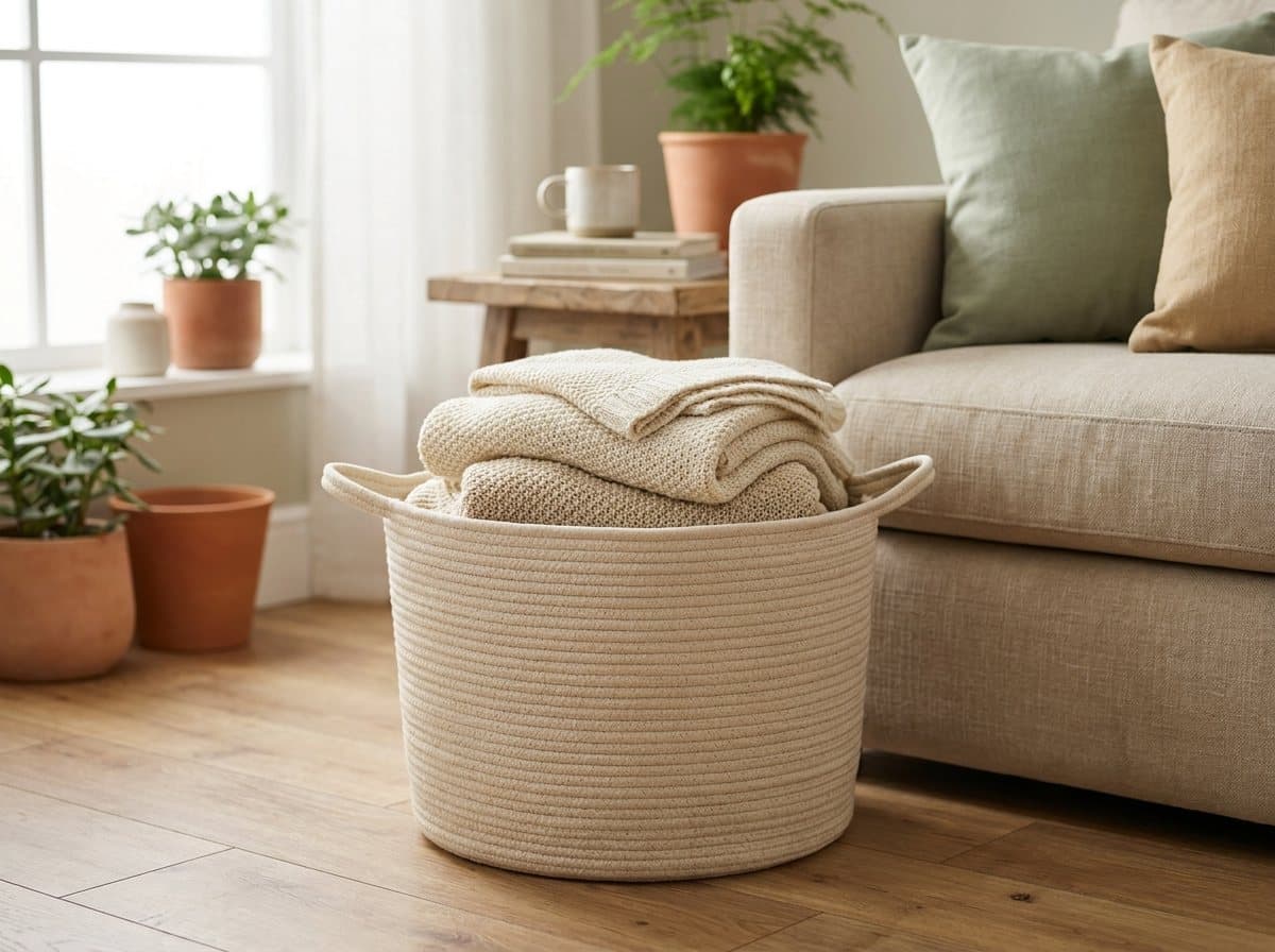 Woven Cotton-Rope Basket